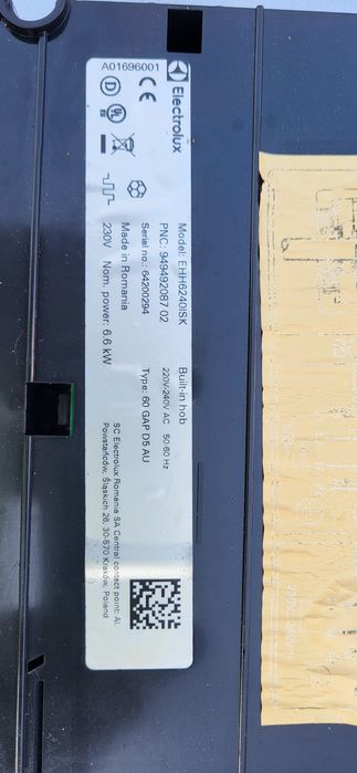 Plita cu inductie Electrolux defecta