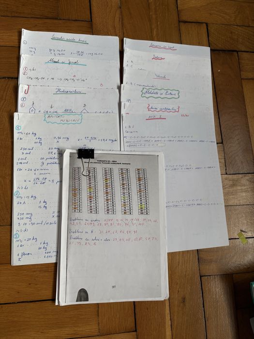 Set grile rezolvate admitere medicina CHIMIE