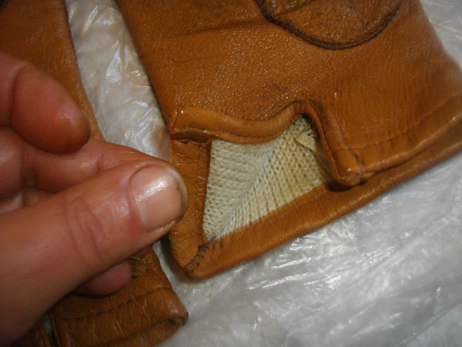 Български-.Естествена Кожа-Ръкавици Дамски с Подплата-Размер 7 1/2