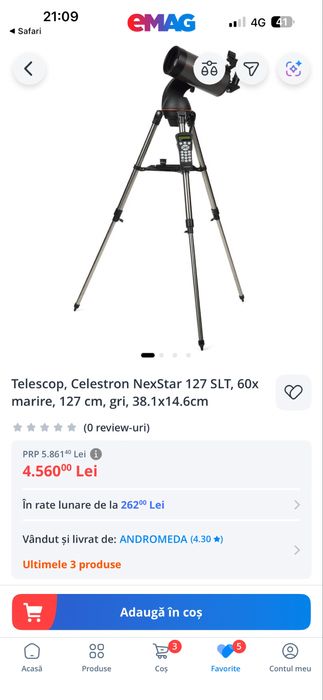 Telescop Celestro. NexStar 127 STL