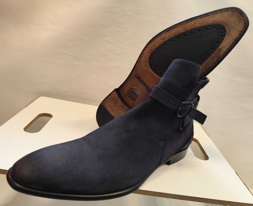 Ghete jodhpur 44 de lux Lagerfeld lucrate manual piele naturala navy