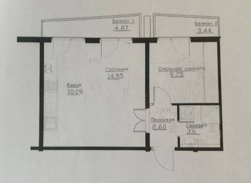 Квартира Ж/К Nur 2/4/9 43 кв.м
