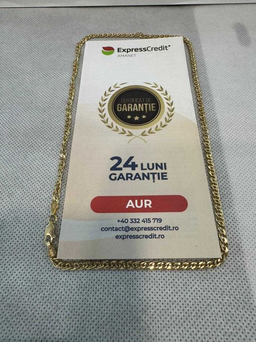 (Ag41) Lant aur, 14K B5842 - Certificat de garanție!