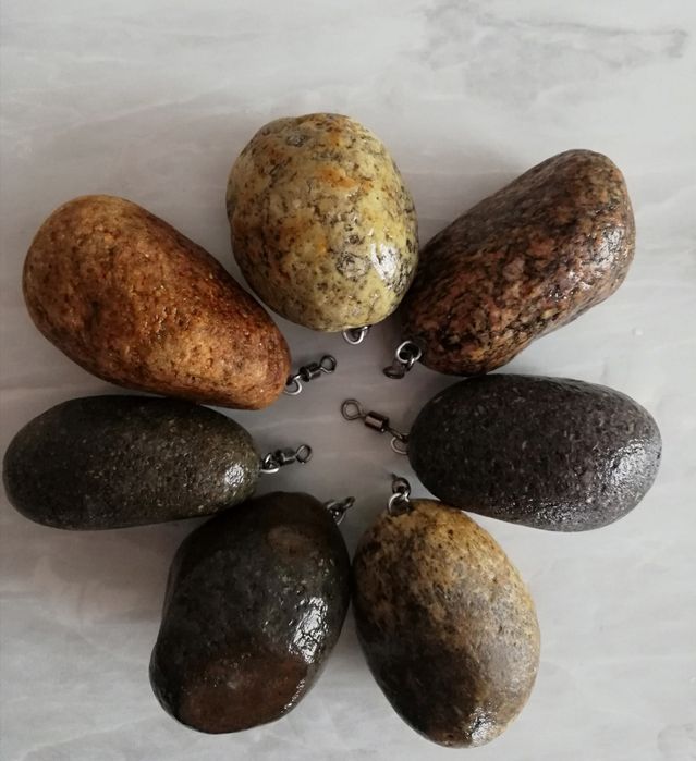 Еко тежести (Речен камък с вирбел) за риболов на дъно