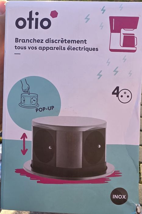 Priza retractabila pentru blat, inox, 4p,