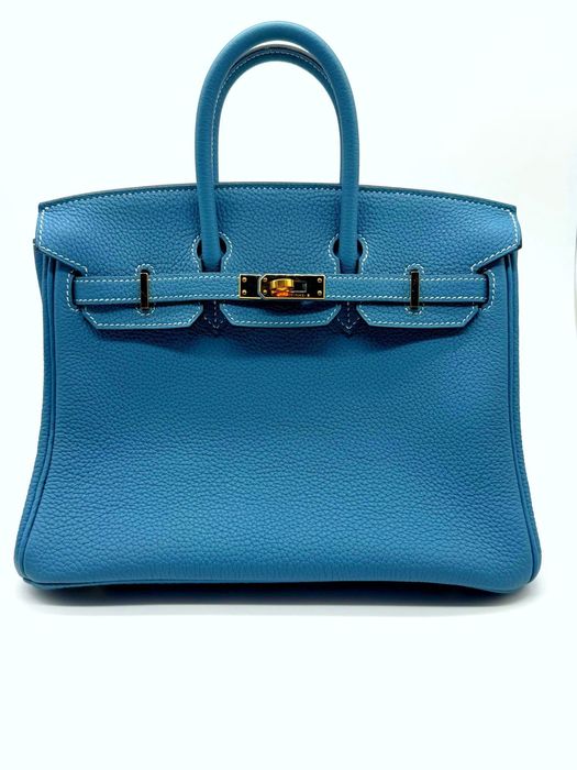 HERMES Birkin 25 Togo Blue Jean Gold Hardware An 2024 Litera W Acte