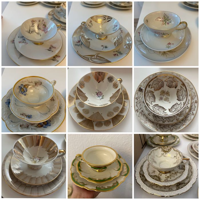 Троен баварски порцеланов сет, чаша за чай