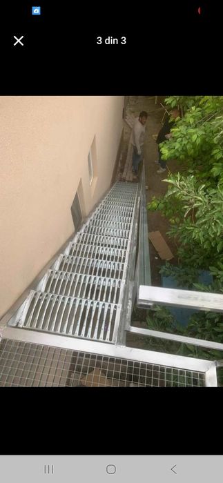 Gretare zincata și trepte pentru scări  la comanda și  montaj si trans