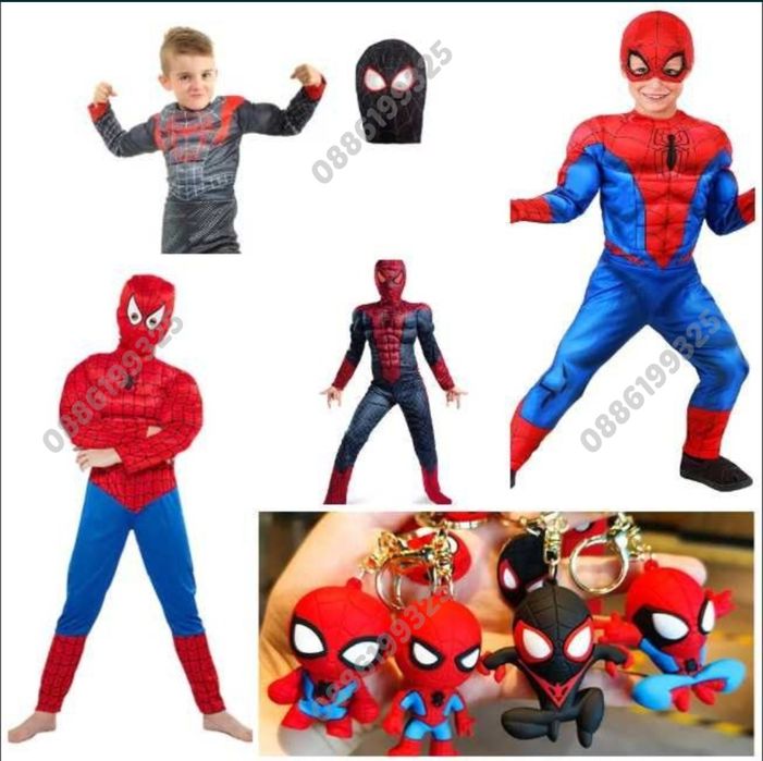 Детски Костюм на Спайдърмен + ПОДАРЪК, Костюм на Спайдърмен с мускули