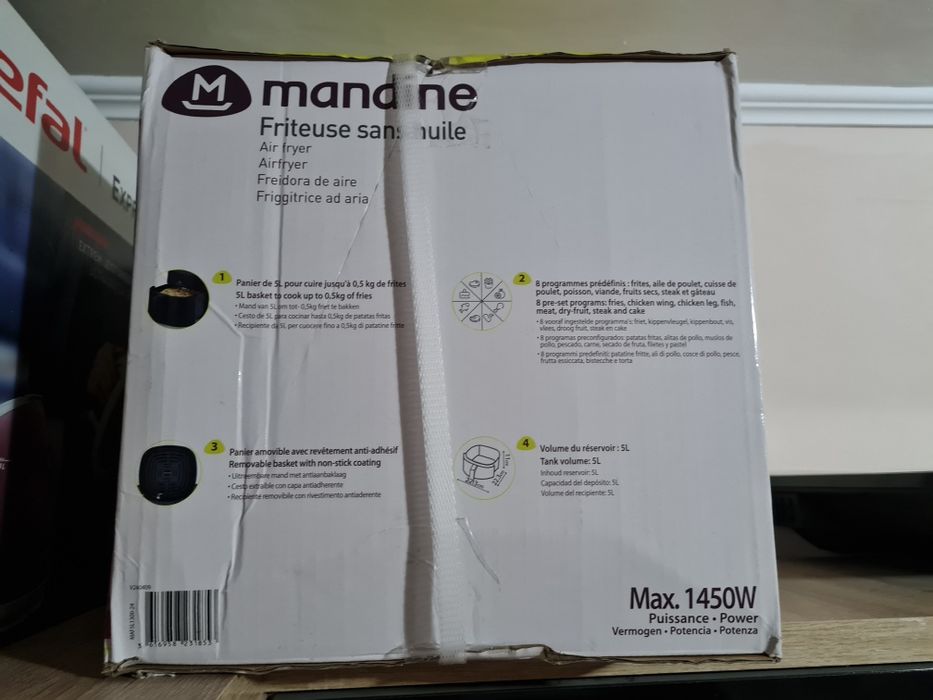 Friteuza cu aer cald Airfryer Mandine 5 litri,1450w sigilat!