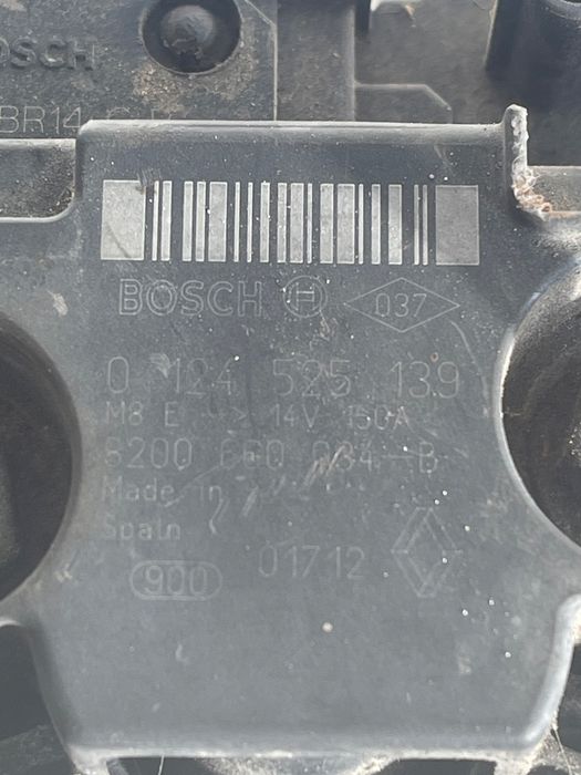 Alternator Renault Kangoo Be Bop Kw0/1_ 2009 - > 8200660034-A 01245251