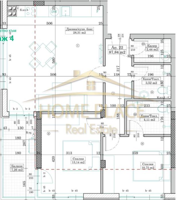 Продава се Тристаен апартамент в Варна, Левски - 102 кв.м за 1690 €/кв.м - Снимка #1