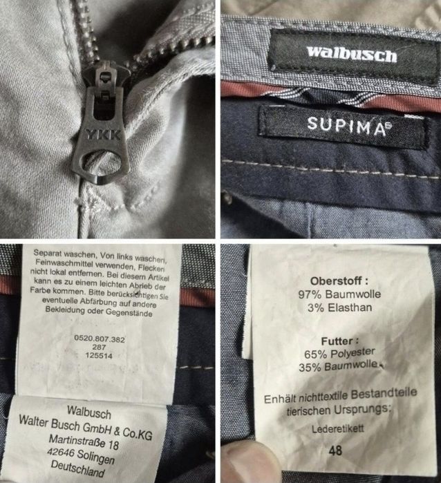 Pantaloni bărbați, chino Walbusch, Sim fit - Bumbac Supima - 48