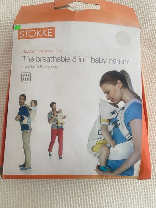 Кенгуро: Stokke MyCarrier 3-in-1 Infant Carrier Cool - Cream