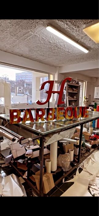 vand reclama luminoasa  pentru gratar