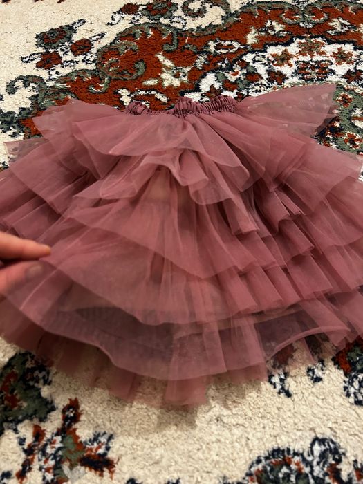Fustița tulle handmade" Mona m-a cusut" verde/mov