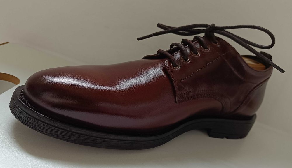 Pantofi derby 40 plain toe premium Minelli Paris NOI piele naturala