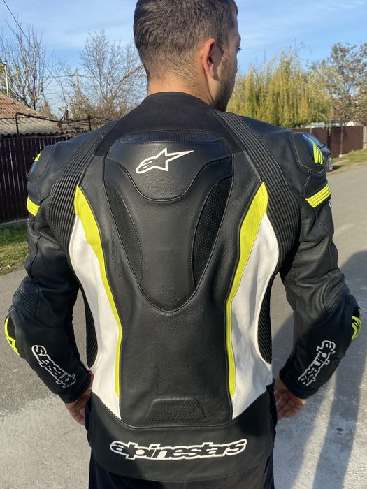 Geaca motociclisti missile tech air compat black white flo yellow