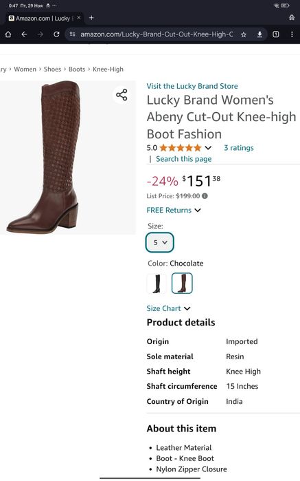 Lucky brand натуральная кожа из США сапоги