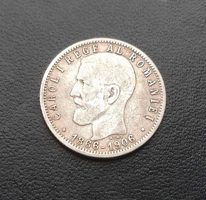 Moneda 1 leu 1906, argint, Regele Carol