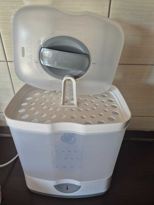 Sterilizator electric cu aburi Chicco 2 in 1 Steril Natural, 0luni+