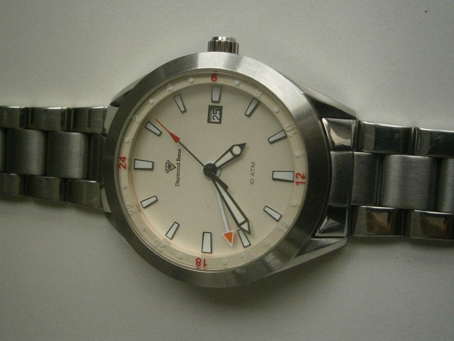 DAYMOND RENE, GMT, 10 atm. waterresistant, all steel, 44mm