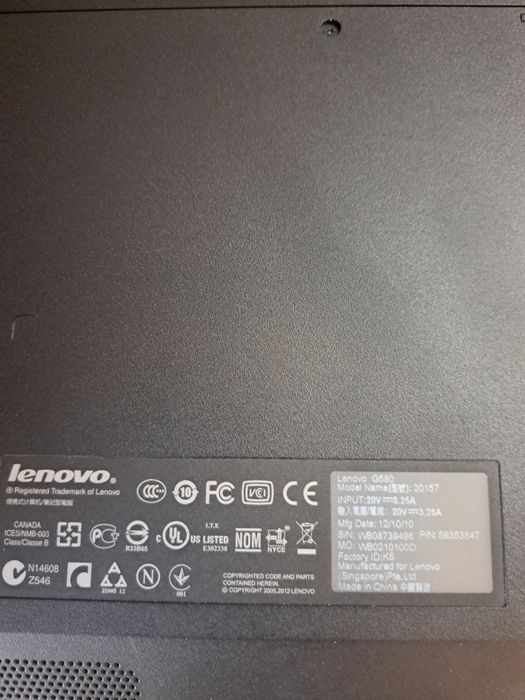Лаптоп Lenovo G580 2010