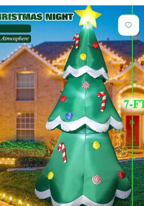 Brad (210cm) și om de zapada( 180 cm) Gonflabil.