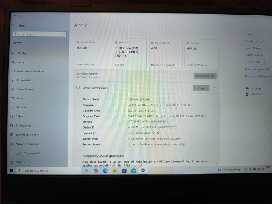Геймърски лаптоп ASUS ROG Strix G 15