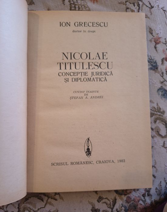 Carte rara,  Nicolae Titulescu – Concepție Juridică și Diploma