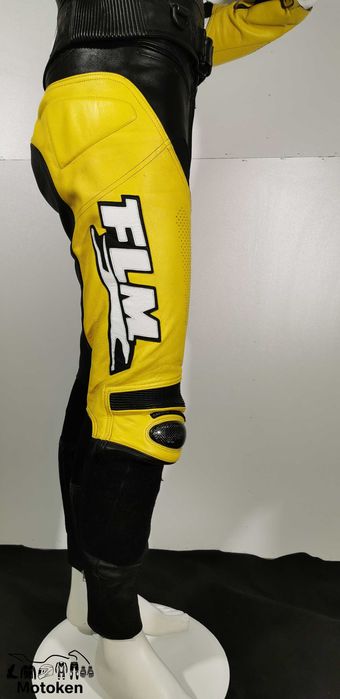 Costum moto piele FLM cu cocoasa marime 50