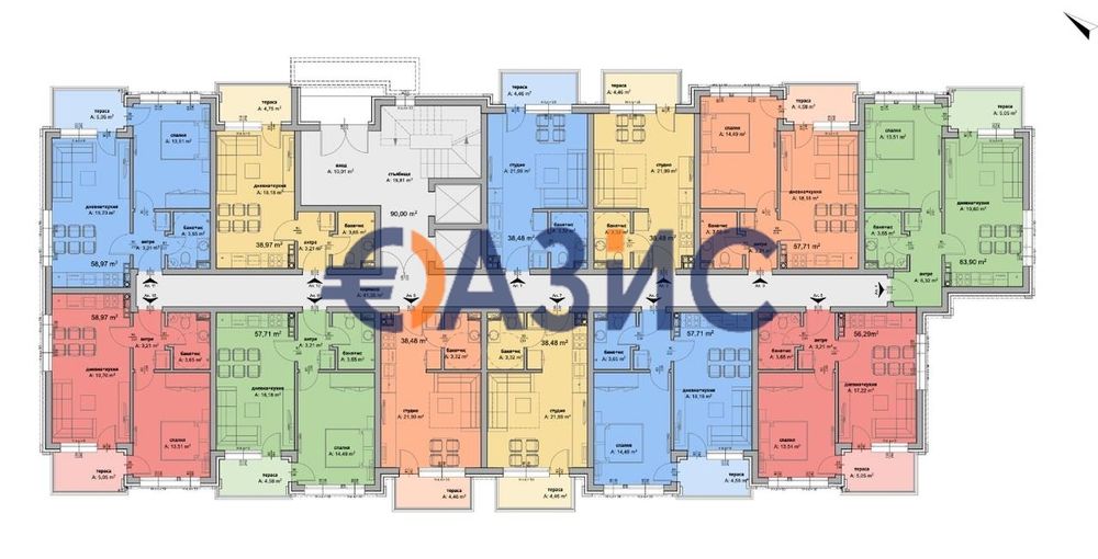 Продава се Двустаен апартамент в к.к. Слънчев бряг - 63 кв.м за 686 €/кв.м - Снимка #9