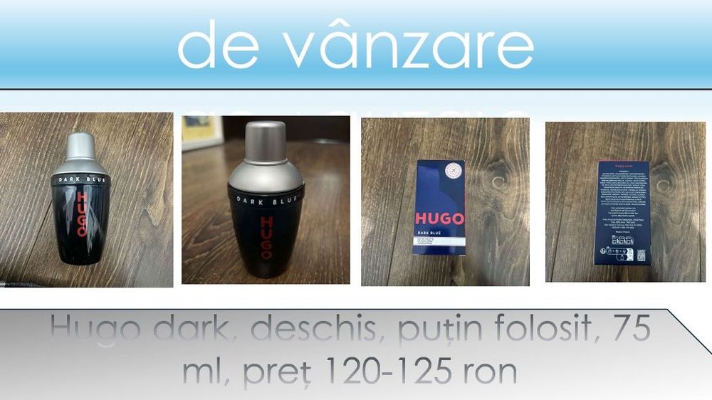 Parfum Hugo Dark Blue, 75ml, desigilat, putin folosit
