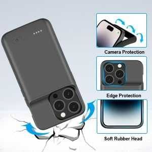 YISHDA калъф с батерия за iPhone 15 (6.1 инча), 7000mAh тънък