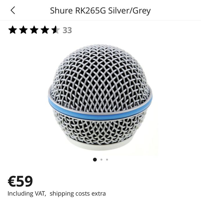 SHURE BETA 58 Grille/Решетка за микрофон ***ПОСЛЕДНА***