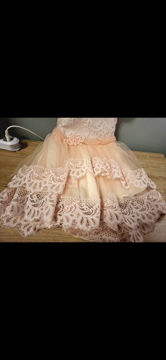 Rochie fete, superba, corai, de ocazie, marimea 104