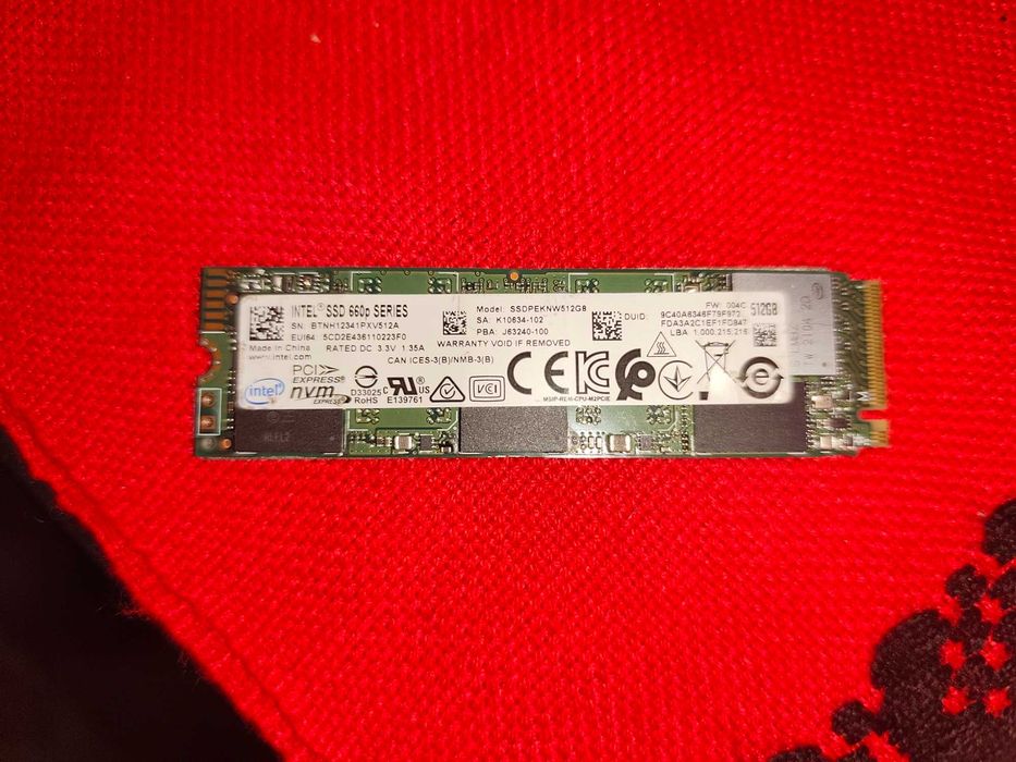 ssd nvme Intel 660 Series 512 gb 99%