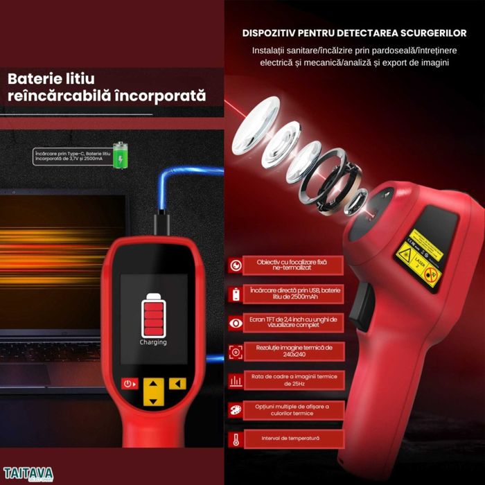 Termocamera Infrarosu Mare Precizie  Baterie Reincarcabila 2500mAh nou
