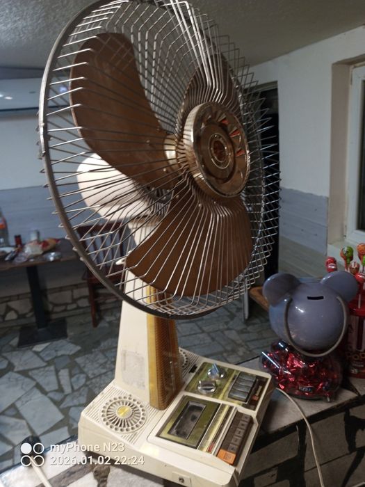 Ретро вентилатор National F-401C с КАСЕТОФОН – Колекционерски!