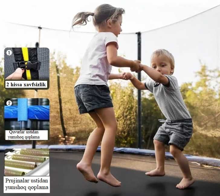 Батут каркасный диаметр-150 см Высота-1,5 м Доставка и установка беспл