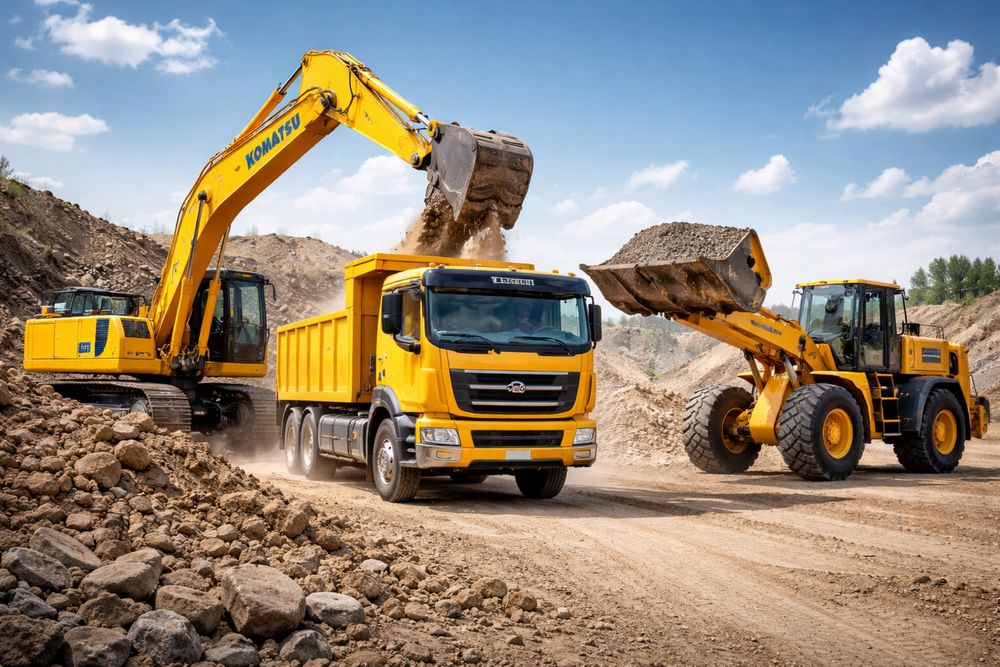 Услуги спецтехники: самосвал, экскаватор, погрузчик