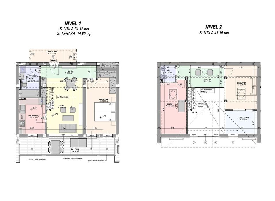 Penthouse 4 camere, 2 băi, mobilat si utilat complet - întabulat