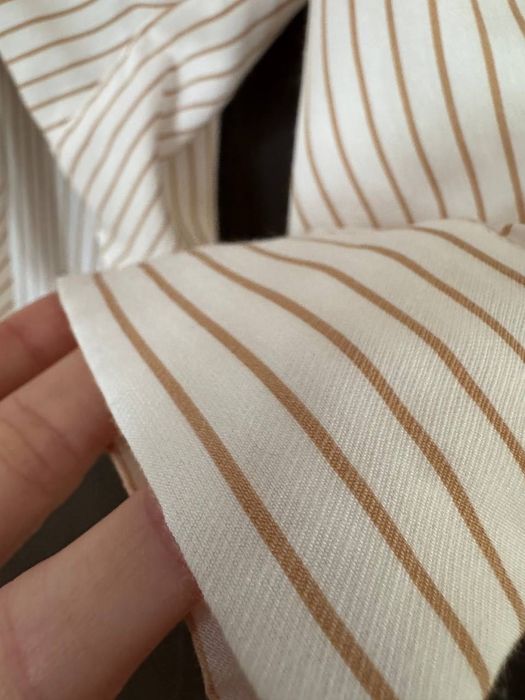 Риза ZARA, райе, възел, седефени копчета