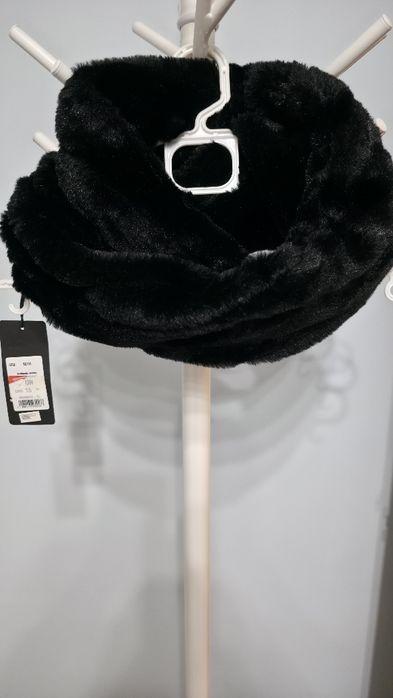 Fular dama, imitație blană, marime universala, negru