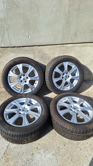 4бр Алуминиеви джанти 17" 5x112 RC Design + Зимни гуми Continental 225/55 R17 - VW, Skoda, Audi, Seat