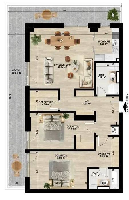 Apartament 3 Camere LUX Pipera Emil Racovita Direct Dezvoltator