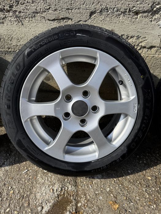Jante aliaj CMS 5x112 r15 cu cauciucuri noi de vara