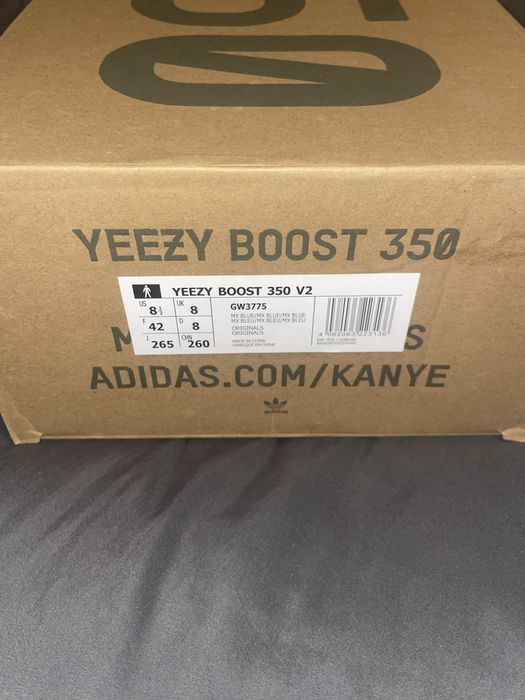 Yeezy 350 v2 Mx Blue, Albastru/Alb, Noi in cutie, Nepurtati, 41-42