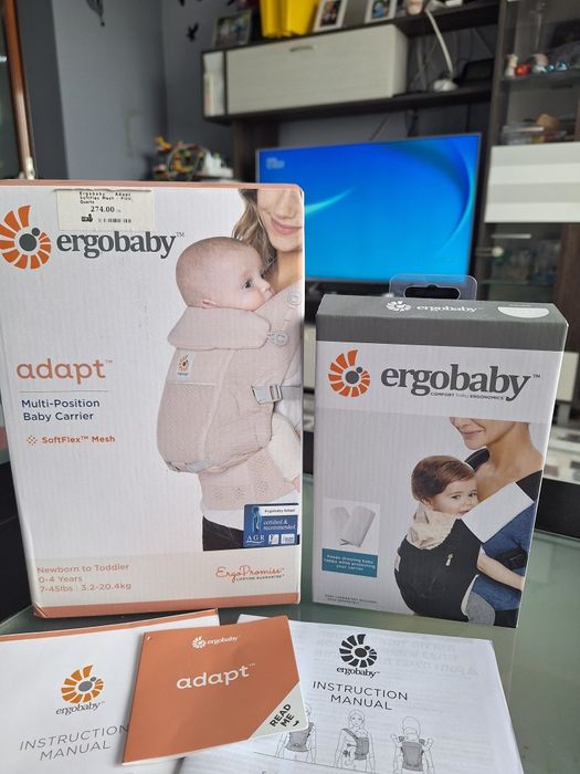 Ergobaby Adapt Pink SoftFlex Ергономична раница + Смукалки