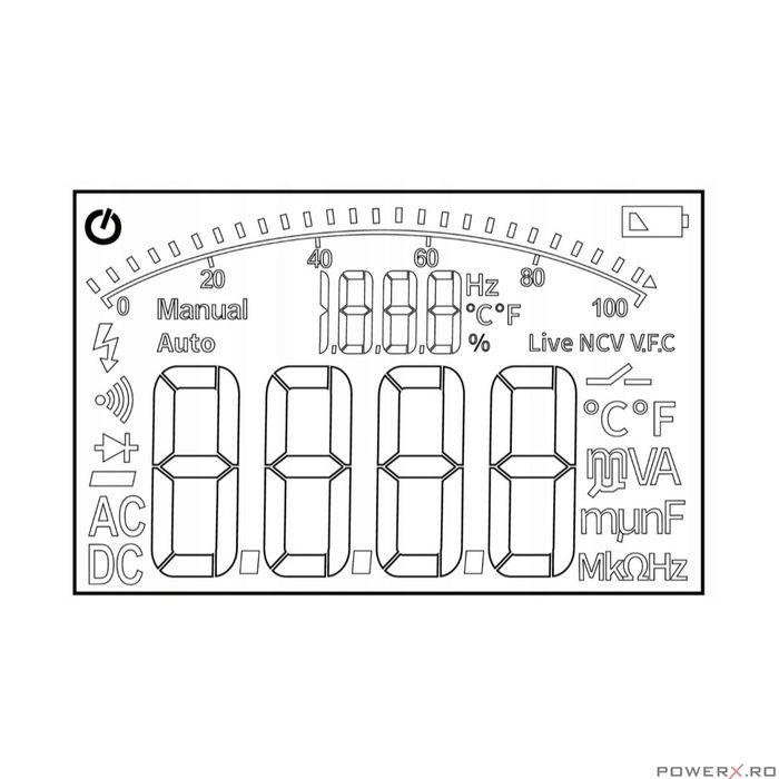 Multimetru digital universal, aparat de masura 10A 1000V, Powermat